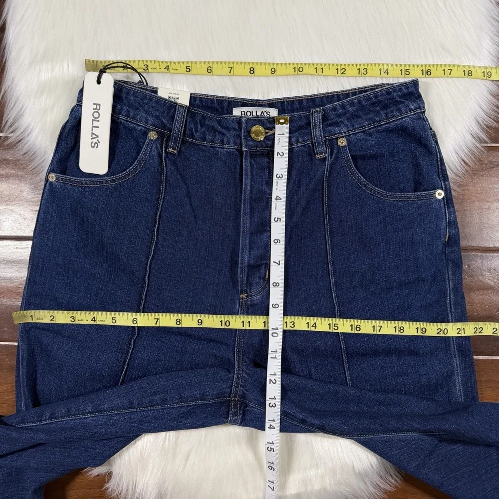 Rolla's Women's Size 31 Pacific Blue High Rise Wide Leg Sailor Scoop Denim Jeans